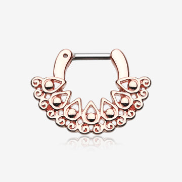 Rose Gold Arioso Filigree Septum Clicker-Rose Gold